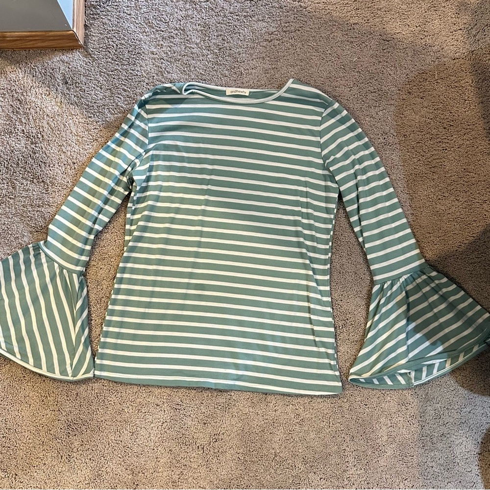Striped Bell Sleeve Top